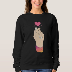 Camiseta Coração de Dedo, Camisa-Pop Coreano KPop Merchandi