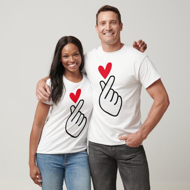 Camiseta Coração de dedos coreano (Unissex)