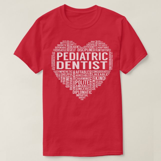 Camiseta Coração de Dentista Pediátrico (Frente do Design)