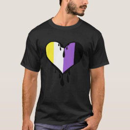 Camiseta Coração de Derrubada do Orgulho Não Binário