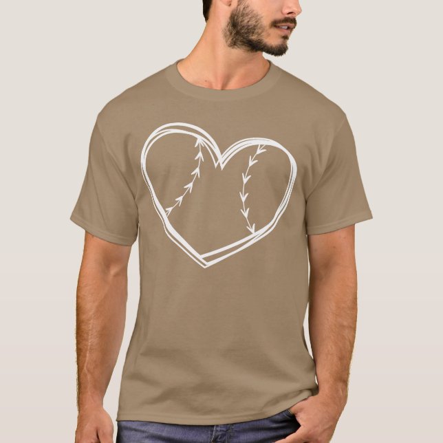 Camiseta Coração de Esporte de Beisebol (Frente)