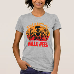 Camiseta Coração de Esqueleto de Halloween Bootiful Desenho