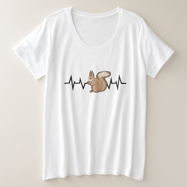 Camiseta Coração de Esquilo Amante de Esquilo (Frente do Design)