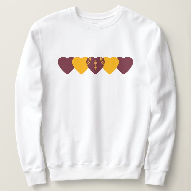 Camiseta Coração de Fã de Futebol de Washington (Frente do Design)