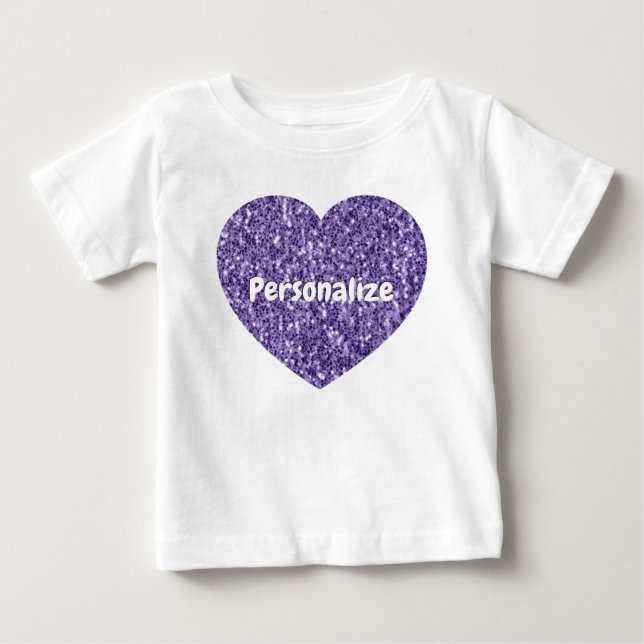 Camiseta Coração de faíscas roxas ultra violeta Personaliza (Frente)