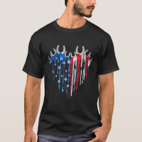 Coração de Ferradura Bandeira Americana Dia da Ind