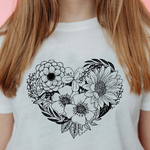 Camiseta Coração de Flor Amor