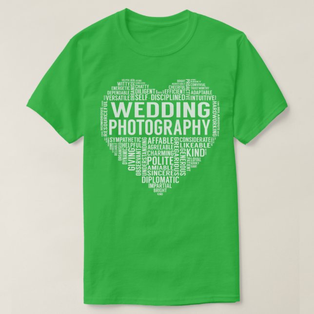 Camiseta Coração de Fotografia de Casamento (Frente do Design)