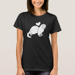 Camiseta Coração de Furão - Animal Peludo Doninha Furão