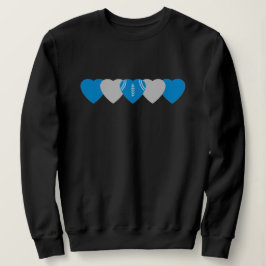 Camiseta Coração de Futebol Azul e Prata Escuro