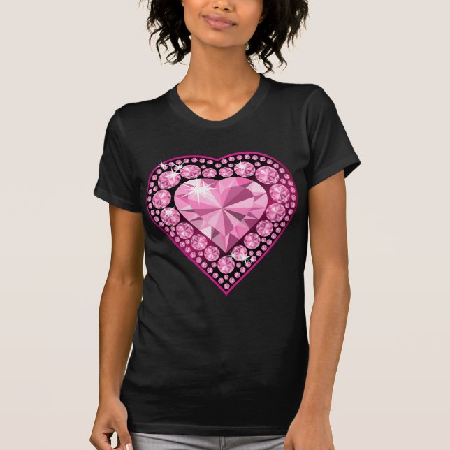 Camiseta Coração de Gem Quartz Rosa (Frente)