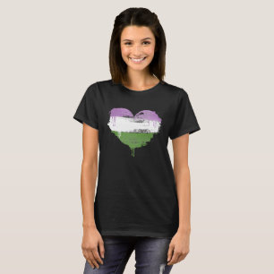 CAMISETA CORAÇÃO DE GENDERQUEER - AMOR DE GENDERQUEER -