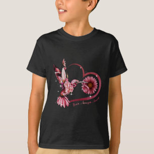 Camiseta Coração de Girassol Borgonha de Fita Cérebro