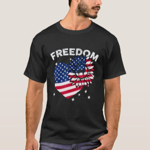 Camiseta Coração de Girassol do Retriever Dourado Bandeira