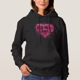 Camiseta Coração de glitter rosa cintilante melhor mãe de t