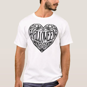 Camiseta Coração de Halloween, Coração Preto, Feriado