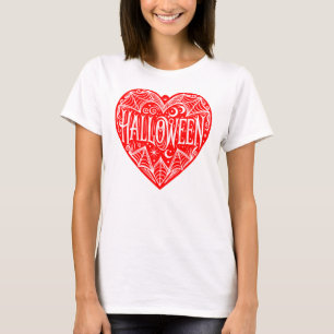 Camiseta Coração de Halloween, Coração Vermelho, Feriado