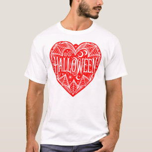 Camiseta Coração de Halloween, Coração Vermelho, Feriado