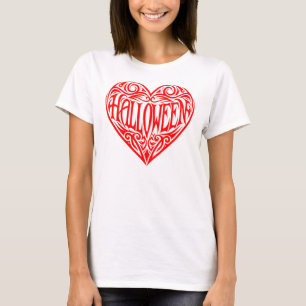 Camiseta Coração de Halloween, Coração Vermelho, Feriado