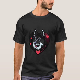Camiseta Coração de Husky engraçado do Dia dos Namorados