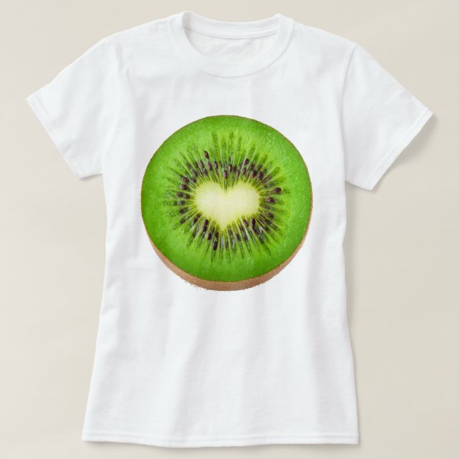 Camiseta coração de Kiwi (Frente do Design)