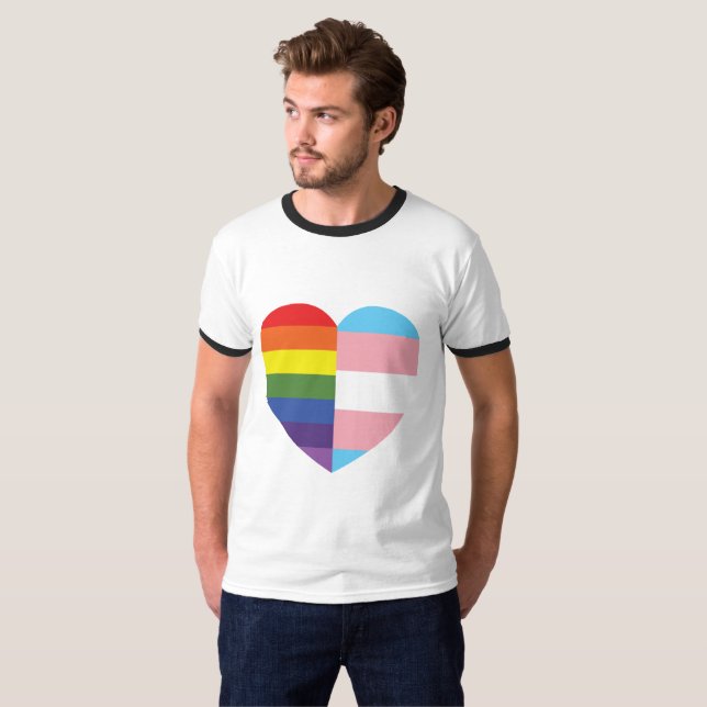 Camiseta Coração de LGBTQ (Frente Completa)