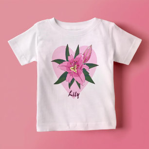 Camiseta Coração de Lírio Rosa