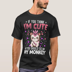 Camiseta Coração de Macaco Dia dos Namorados Animal Para Mu