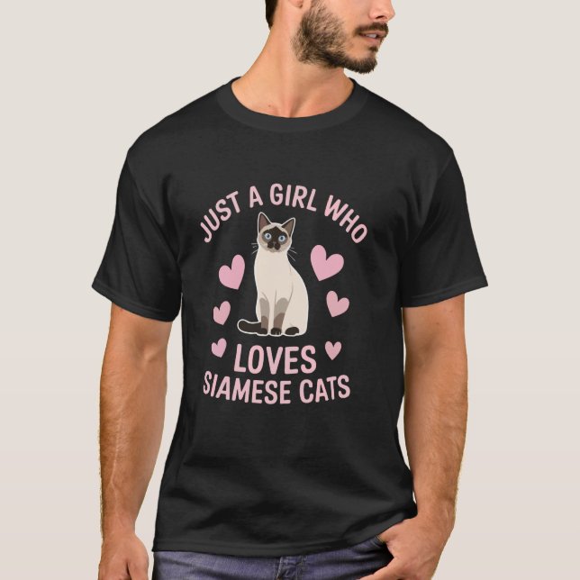Camiseta Coração de Mãe de Gato Siamesa Engraçada (Frente)