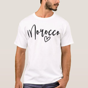 Camiseta Coração de Marrocos Amor das Mulheres Marrocos