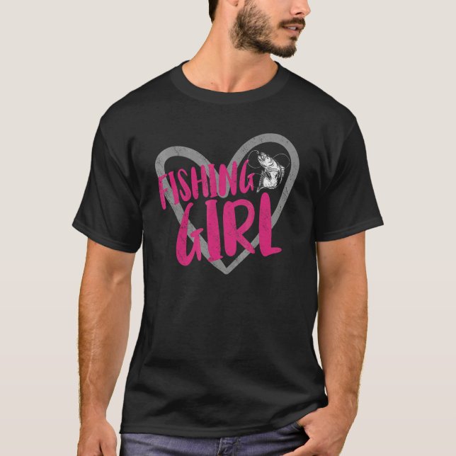 Camiseta Coração de Menina Pescadora (Frente)