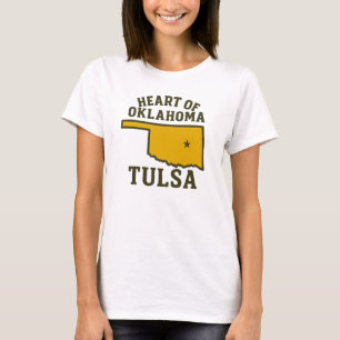 Camiseta Coração de Oklahoma Design do Mapa do Estado de