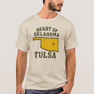 Camiseta Coração de Oklahoma Design do Mapa do Estado de