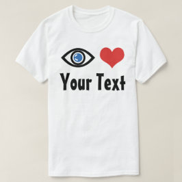 Camiseta Coração de Olho Personalizado (Eu Amo)