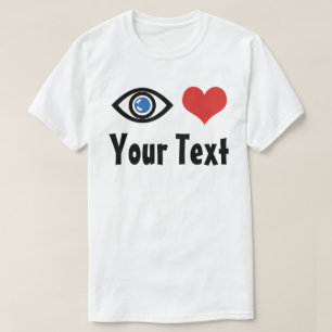Camiseta Coração de Olho Personalizado (Eu Amo)