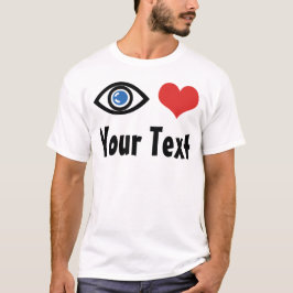 Camiseta Coração de Olho Personalizado (Eu Amo)