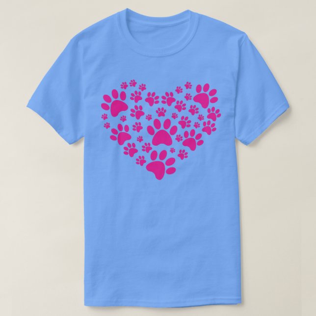 Camiseta Coração de Pata de Cães (Frente do Design)