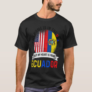 Camiseta Coração de Patriota Americano Equatoriano É Do Equ
