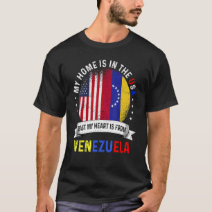 Camiseta Coração de Patriota Americano Venezuelano é da Ven