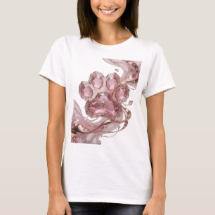 Camiseta Coração de Pedra Preciosa Dourada Design de Slogan