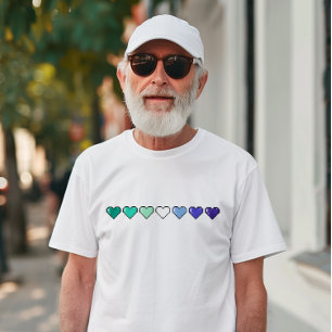 Camiseta Coração de Pixel com Sinalizador gay
