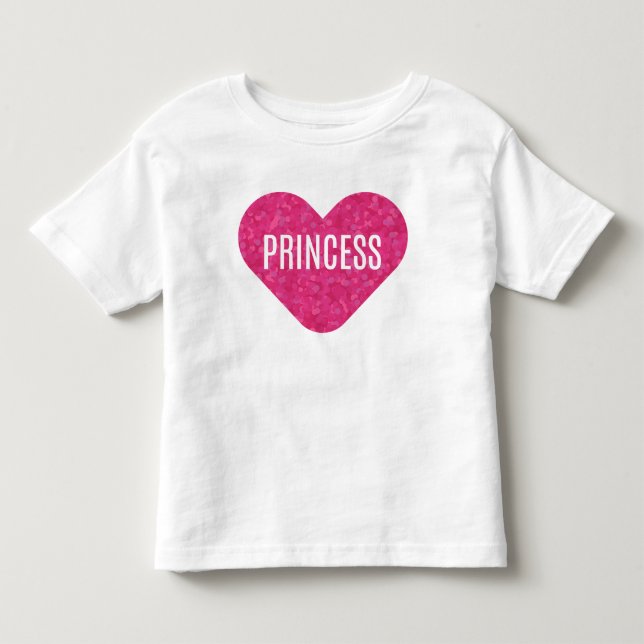 Camiseta Coração de Princesa Brilho Rosa (Frente)