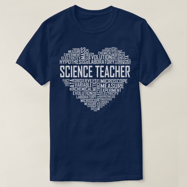 Camiseta Coração de Professores de Ciência (Frente do Design)