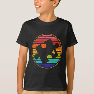 Camiseta Coração de Puzzle Retro Mês de Conscientização do 