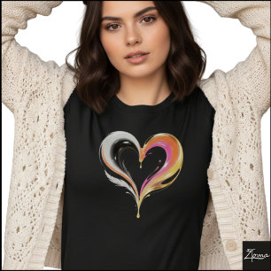 Camiseta Coração de redemoinho brilhante abstrato Pop Art