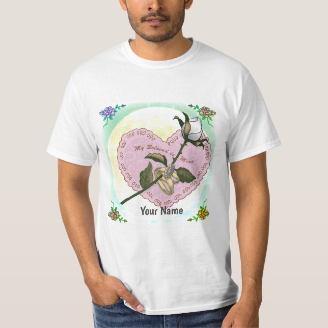 Camiseta Coração de Rosa Branca Amada  (Frente)