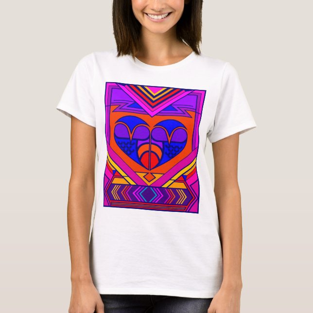 Camiseta Coração de São Valentim Art Déco (Frente)
