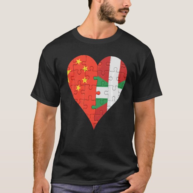 Camiseta Coração de Sinalizador Basco Chinês (Frente)