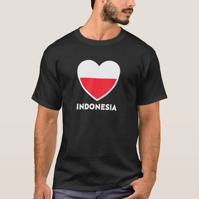Camiseta Coração de Sinalizador da Indonésia (Frente)