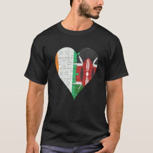 Camiseta Coração de Sinalizador do Quênia da Costa do Marfi